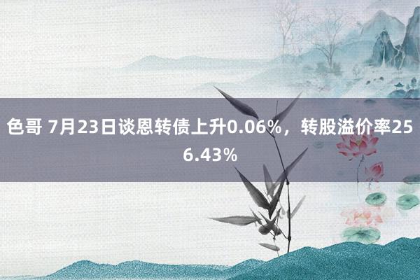 色哥 7月23日谈恩转债上升0.06%，转股溢价率256.43%