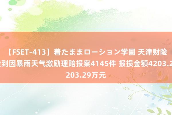 【FSET-413】着たままローション学園 天津财险公司接到因暴雨天气激励理赔报案4145件 报损金额4203.29万元