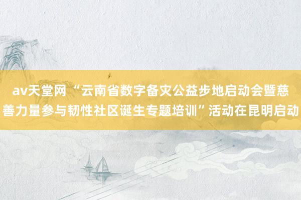 av天堂网 “云南省数字备灾公益步地启动会暨慈善力量参与韧性社区诞生专题培训”活动在昆明启动