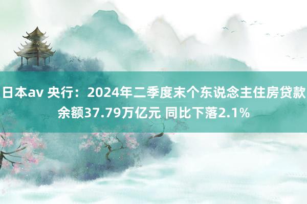 日本av 央行：2024年二季度末个东说念主住房贷款余额37.79万亿元 同比下落2.1%