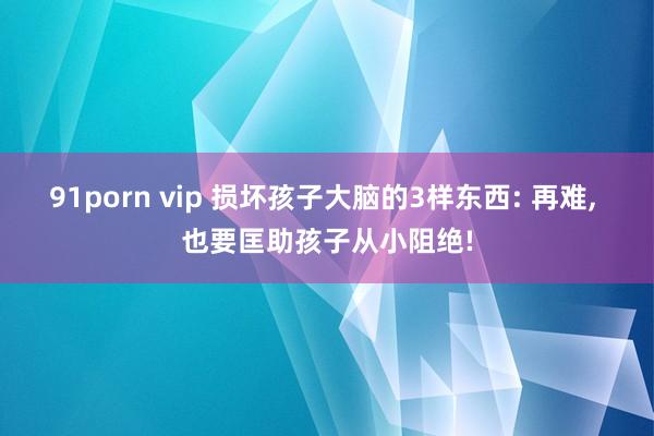 91porn vip 损坏孩子大脑的3样东西: 再难， 也要匡助孩子从小阻绝!